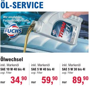 Öl Service bei Reifen Richter in Wernigerode, Bad Harzburg und Osterwieck